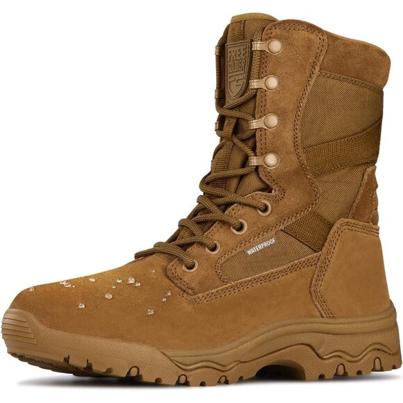 ⚡ Men's Dark Brown Combat Suede Leather Lightweight Military Work Desert Boot